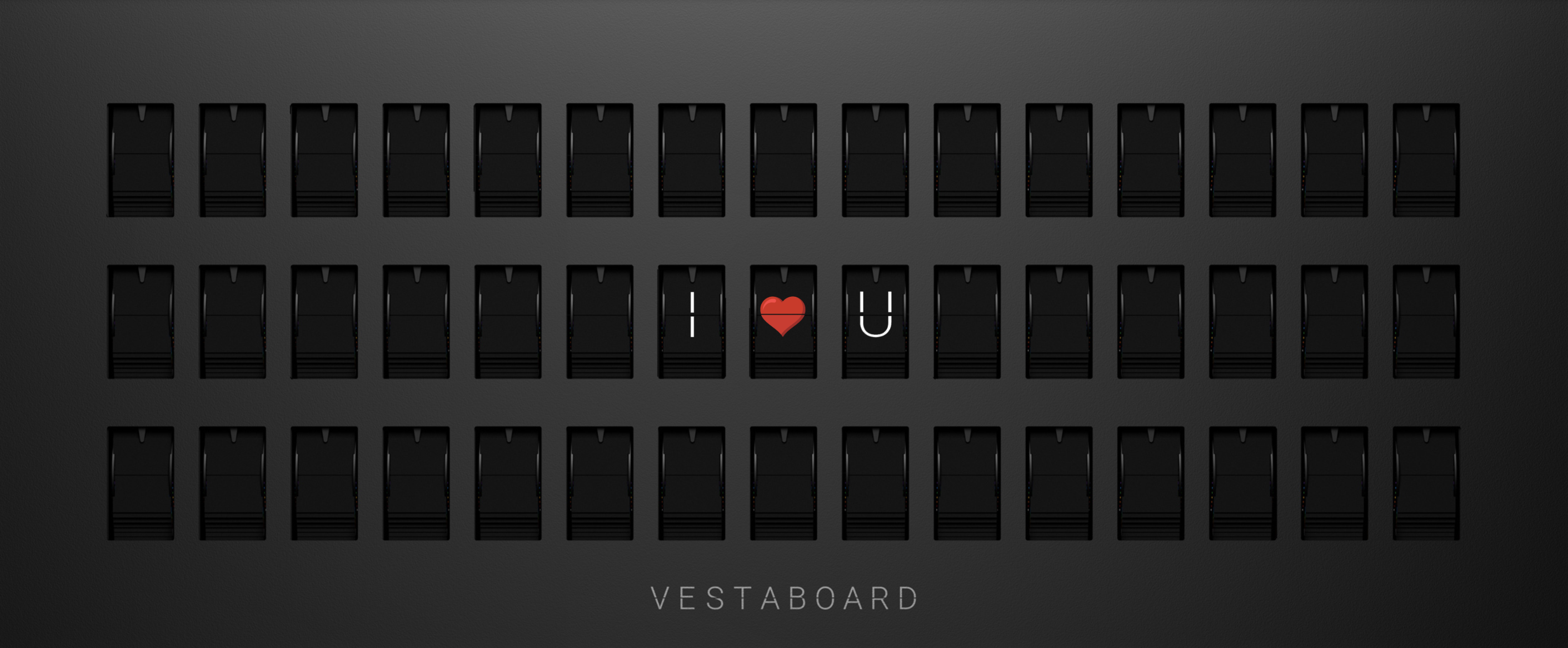 Vestaboard Note: centered I❤️U example